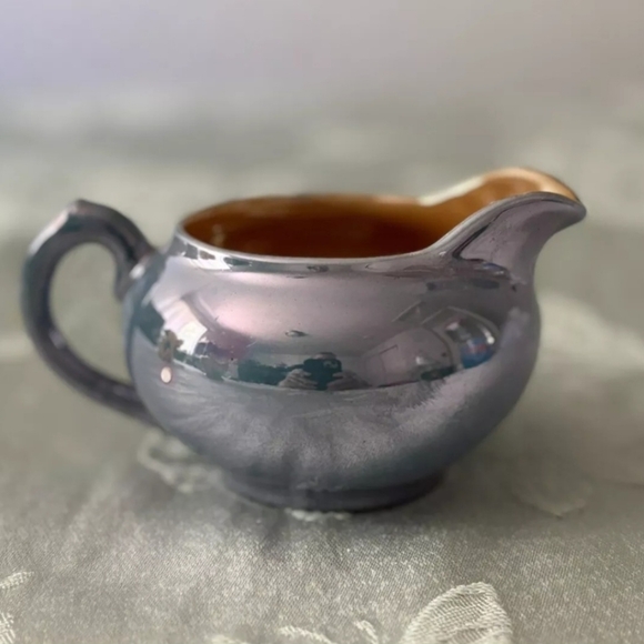 Vintage Handpainted Blue Pearl Cherry Blossom Creamer - Picture 4 of 8